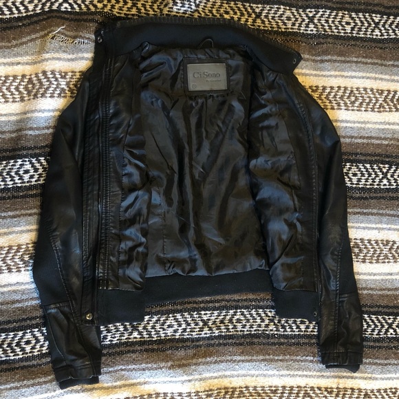 black vegan leather jacket, S - Picture 5 of 6